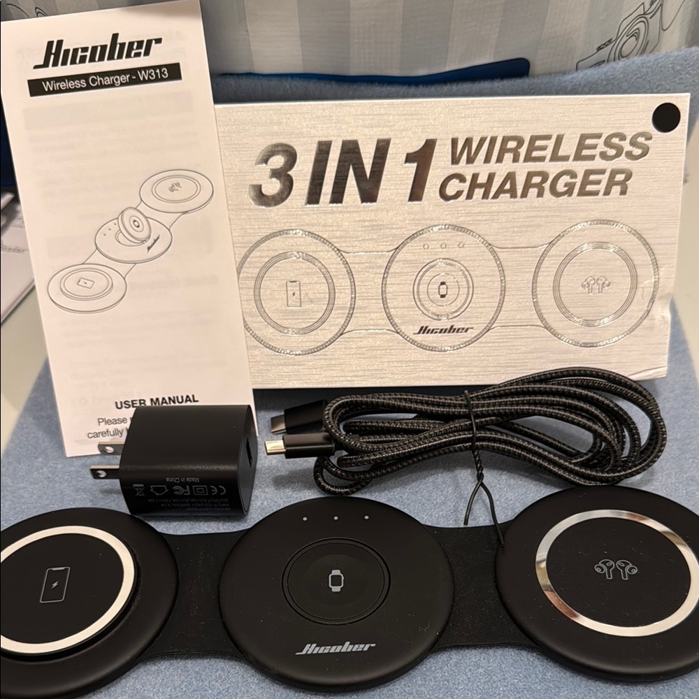Higobar 3-in-1 Wireless Charger Black